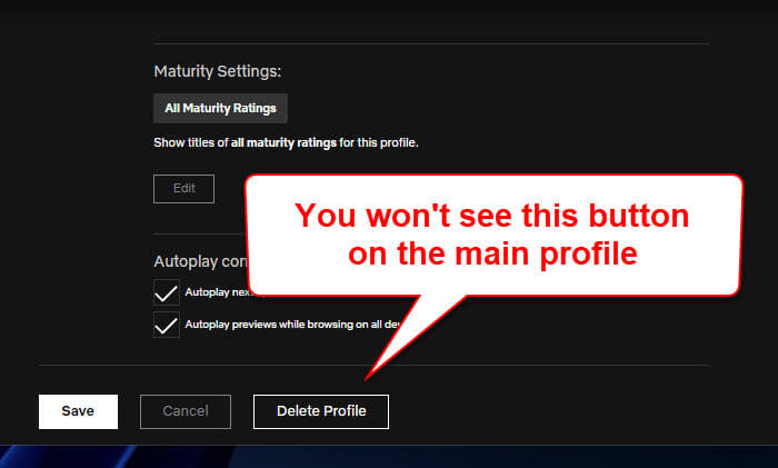 How to Delete Netflix Main Profile