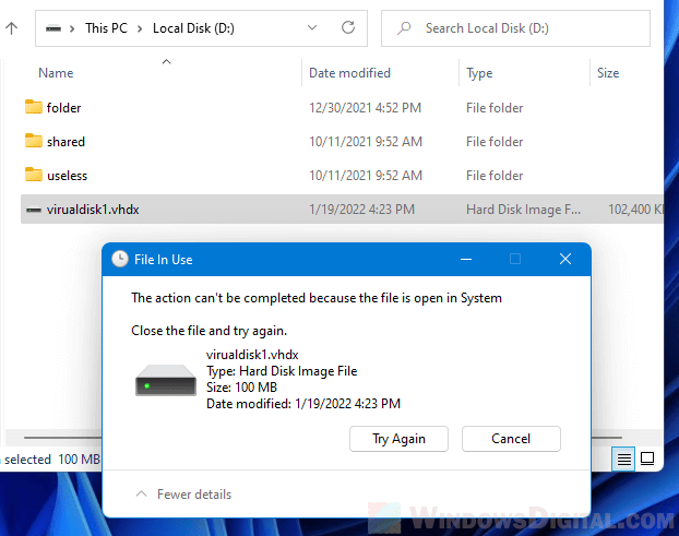 How to Delete VHD VHDX file Windows 11