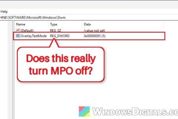 How to Disable MPO (Multiplane Overlay) on Windows 11