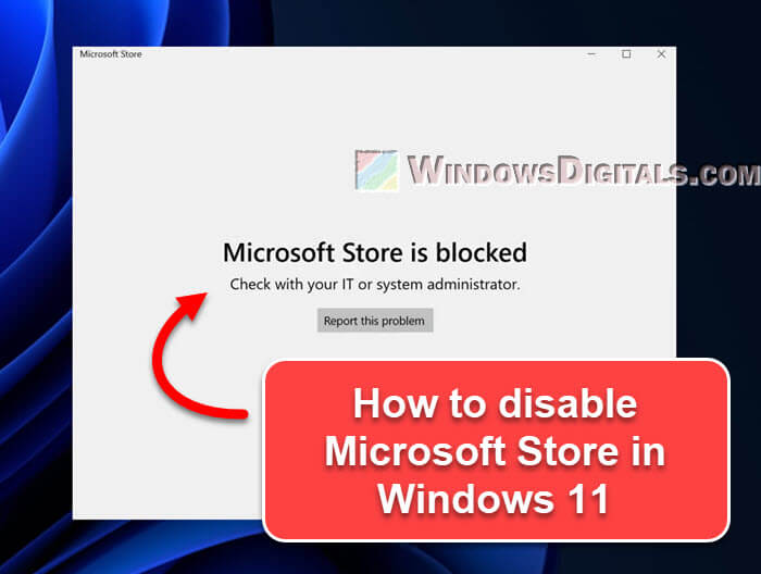 How to Disable Microsoft Store in Windows 11 Home or Pro