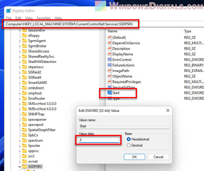 How to Disable Universal Plug and Play using Registry Editor