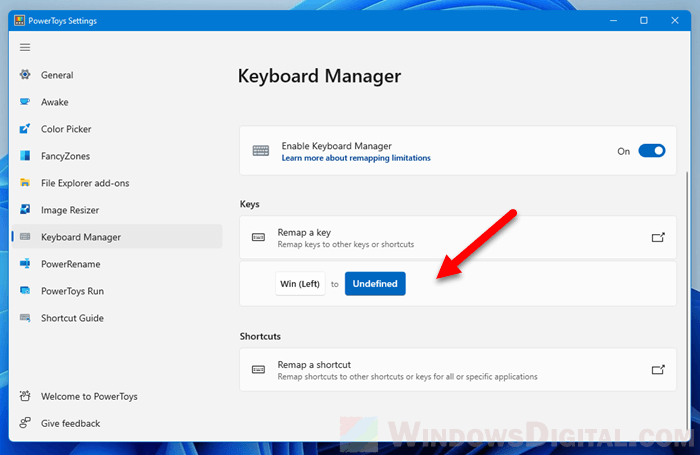 Bagaimana cara menonaktifkan tombol pada keyboard di Windows 11?
