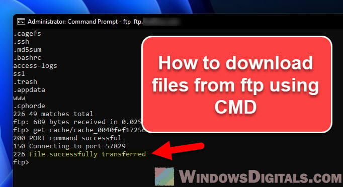 How to Download an FTP File Using CMD in Windows 11