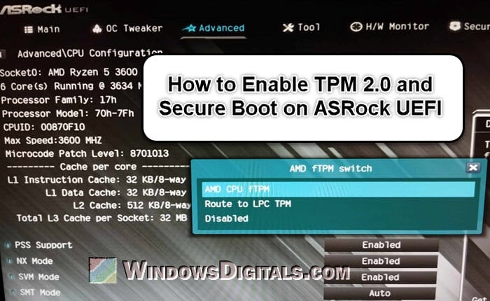 How to Enable TPM 2.0 and Secure Boot on ASRock