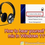 How to Hear Yourself on Mic in Windows 11