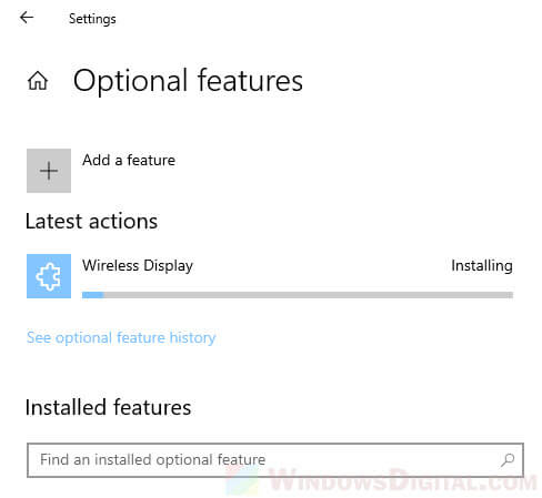 How to Install Wireless Display Optional Feature in Windows 10