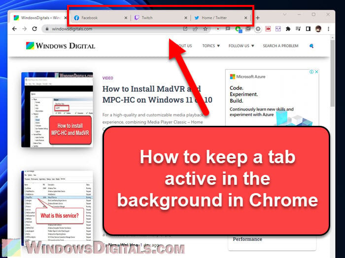 How to Keep a Tab Active in Chrome