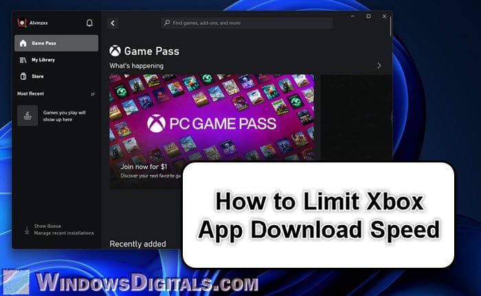 How to Limit Download Speed of Xbox App on Windows 11 or 10