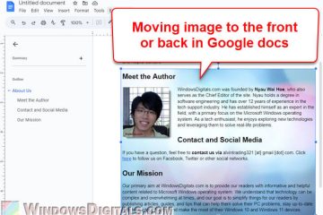 How to Move an Image to the Front or Back in Google Docs