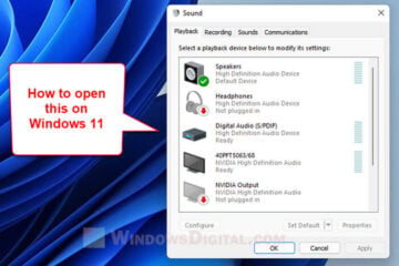 How to Open The Old Sound Settings in Windows 11