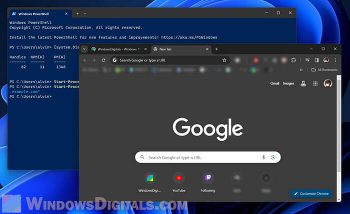 How to Open URL in PowerShell in Chrome Edge Firefox