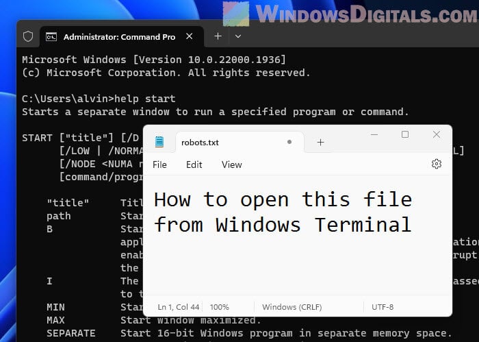 How to Open a File or Folder in Windows 11 Terminal CMD
