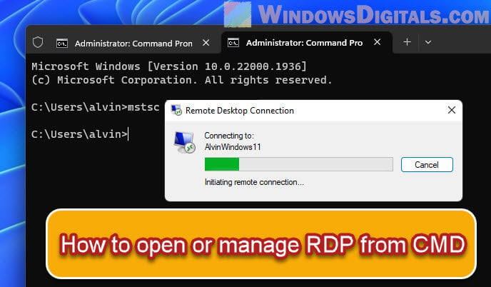 How to Open an RDP Connection via CMD in Windows 11