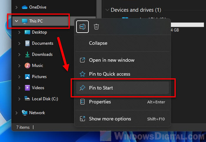 How to Pin This PC to Start Windows 11