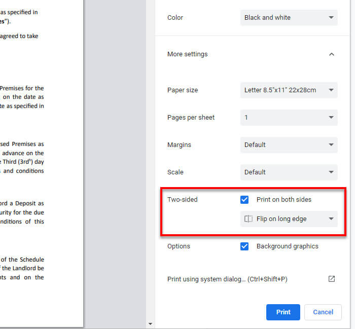 How to Print Front and Back on Google Docs