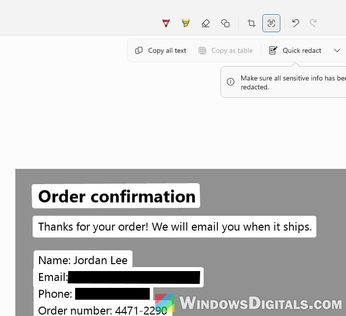 How to Redact Text in Screenshots with Snipping Tool on Windows 11