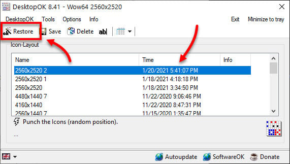 How to Restore Positions of Desktop Icons in Windows 10