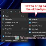 How to Restore the Old Legacy Notepad in Windows 11