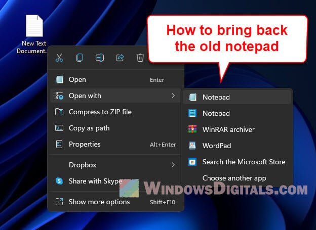 How to Restore the Old Legacy Notepad in Windows 11