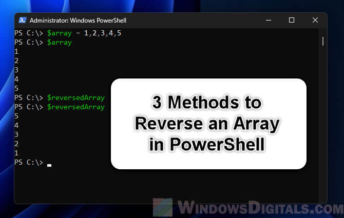 How to Reverse an Array in PowerShell