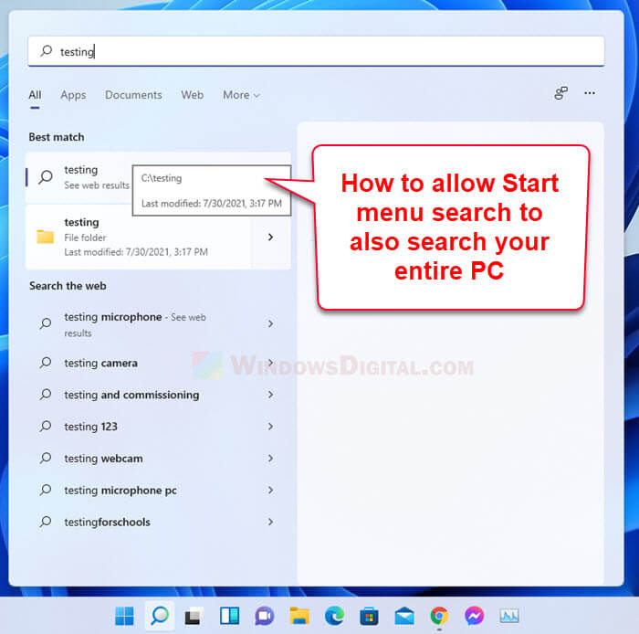 How to Search for Files in Windows 11 Start Menu Search