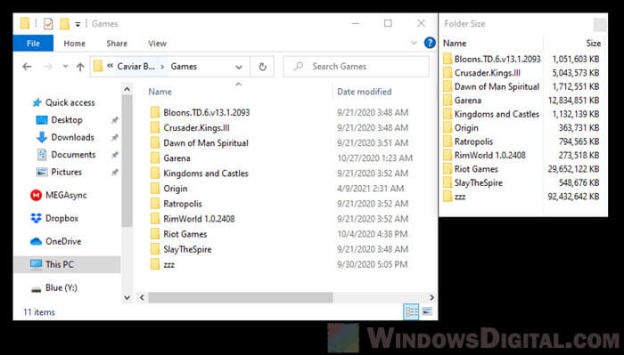 Bagaimana cara melihat ukuran folder di Windows 10 File Explorer?