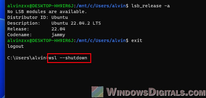 How to Shutdown WSL2 in Windows 11