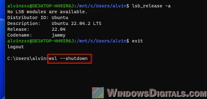 How to Shutdown WSL2 in Windows 11