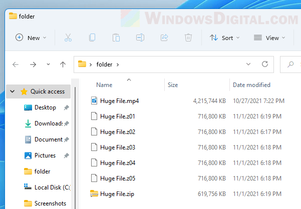 Bagaimana cara membagi file menjadi beberapa file di Windows 11?
