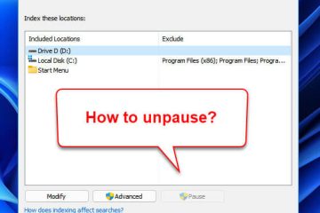 How to Unpause Indexing in Windows 11