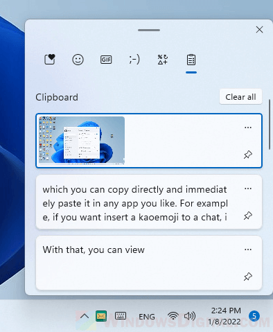 How to access clipboard in Windows 11