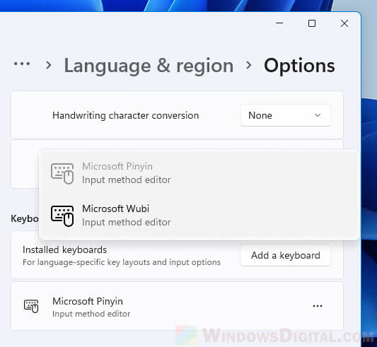 How to add Chinese keyboard input method in Windows 11