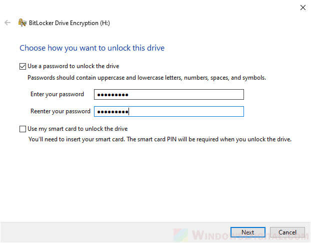 How to add a password to a folder or drive in Windows 10
