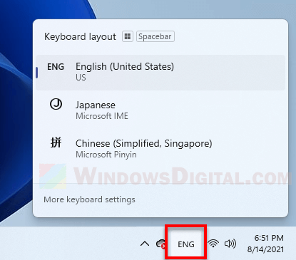 How to add keyboard language to taskbar in Windows 11