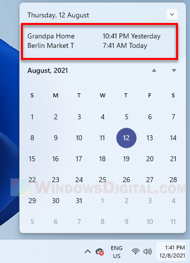 How to add multiple clocks of different time zones in Windows 11