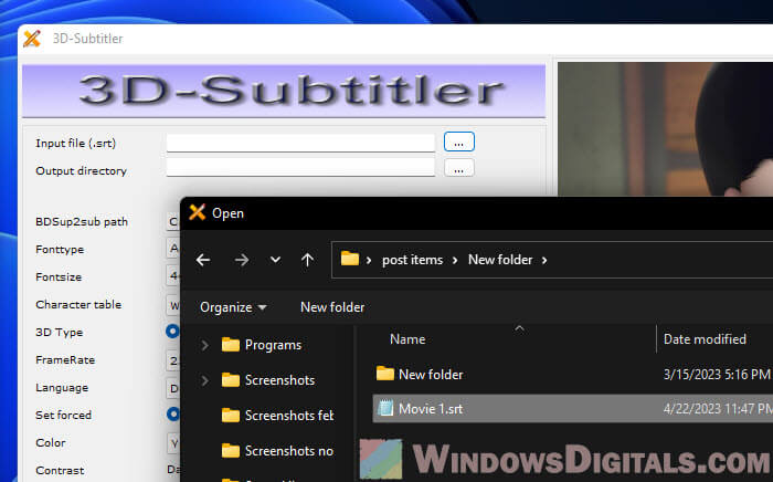 How to add subtitles to 3D movies
