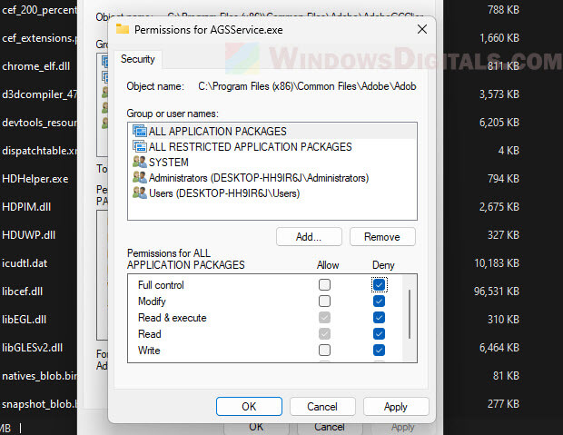 How to block Adobe AGSService.exe service