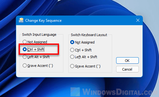 How to change Alt+Shift to Ctrl+Shift in Windows 11