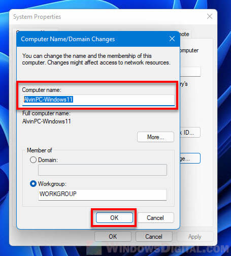 How to change computer name in Windows 11