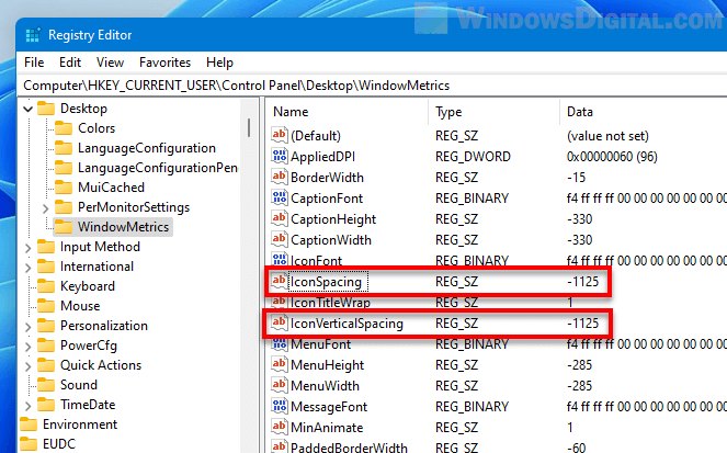 How to change desktop icon spacing in Windows 11