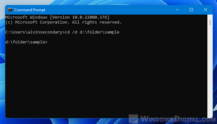 How to change drive in CMD Windows 11