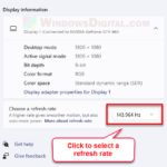 How to change refresh rate desktop screen Windows 11