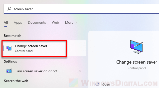 How to change screen saver in Windows 11