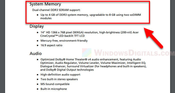 How to check how much RAM your laptop can support