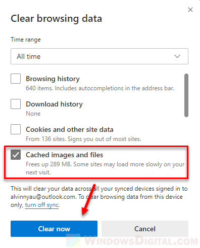 How to clear Microsoft Edge cache on Windows 10