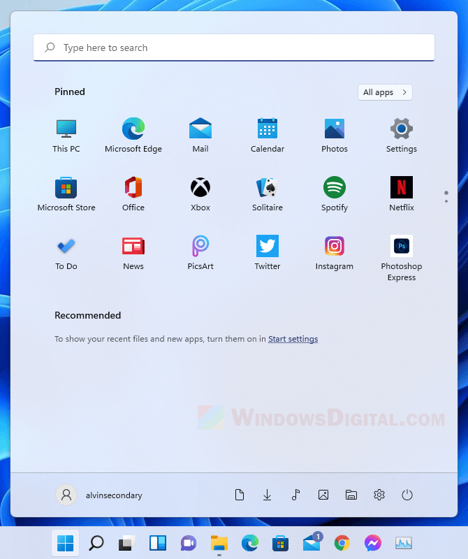 How to clear Recommended list in Start menu Windows 11