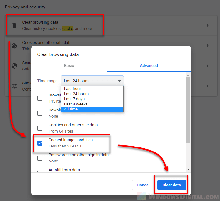 How to clear Chrome cache