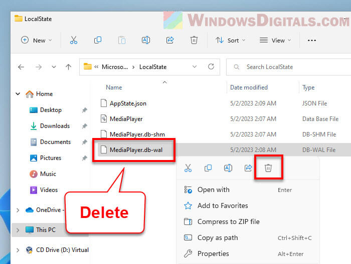 How to clear history in Windows 11 Media Player
