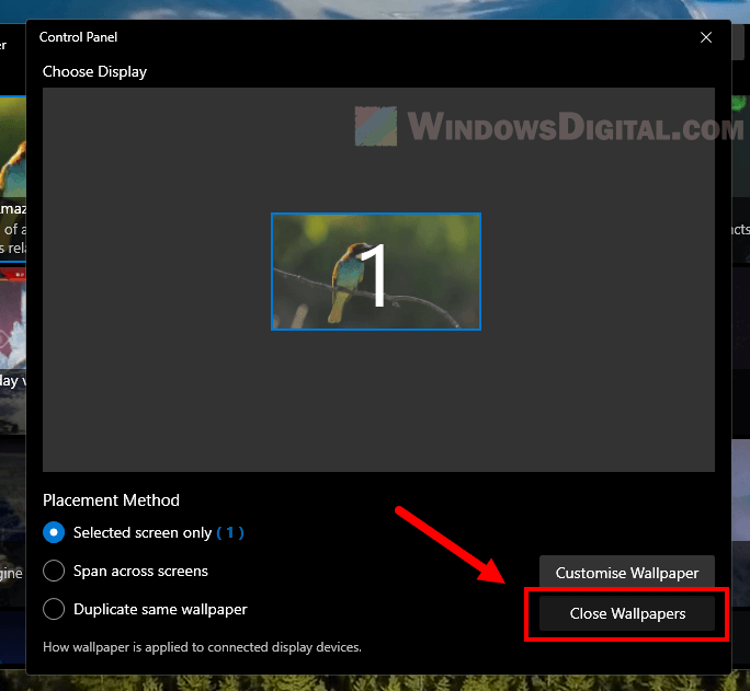 How to close live wallpaper Windows 11