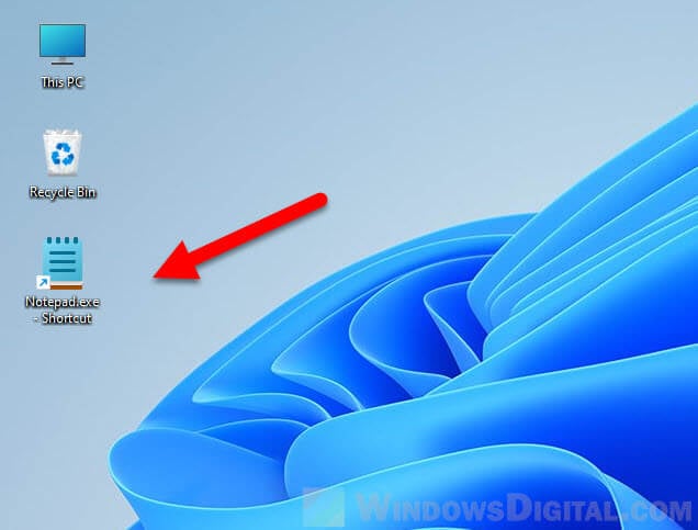 How to create Notepad icon on desktop in Windows 11